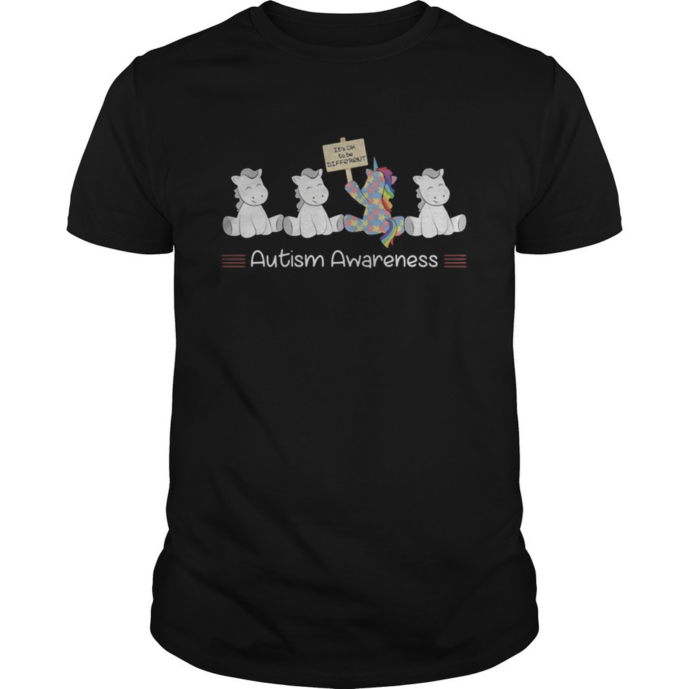 Lgbt Unicorn Autism Awareness Its Okay To Be Different Shirt